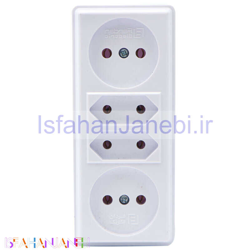 اصفهان جانبی-چند راهی 4 خانه بدون ارت دوشاخه دار فردان الکتریک مدل 30203