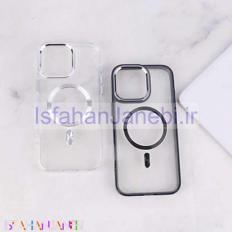 اصفهان جانبی-قاب ژله ای مگ سیف آیفون iPhone 16 Pro Max دور محافظ لنز متال