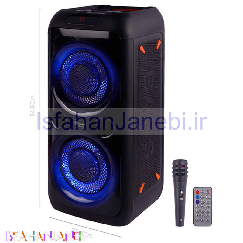 اصفهان جانبی-اسپیکر چمدانی بلوتوثی رم و فلش خور TTD-2809 + میکروفون و ریموت کنترل