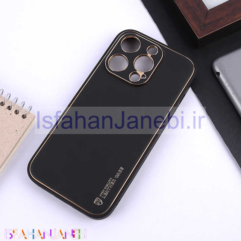 اصفهان جانبی-قاب چرمی My Case آیفون iPhone 15 Pro محافظ لنزدار دور رنگی