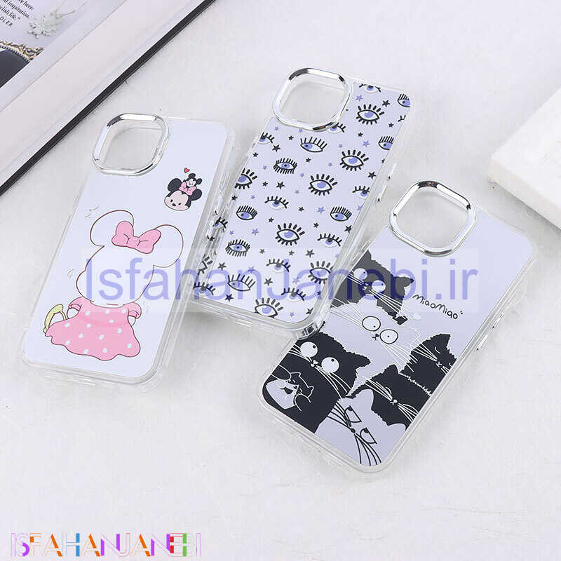 اصفهان جانبی-قاب آینه ای آیفون iPhone 13 / 14 طرح دار دور محافظ متال