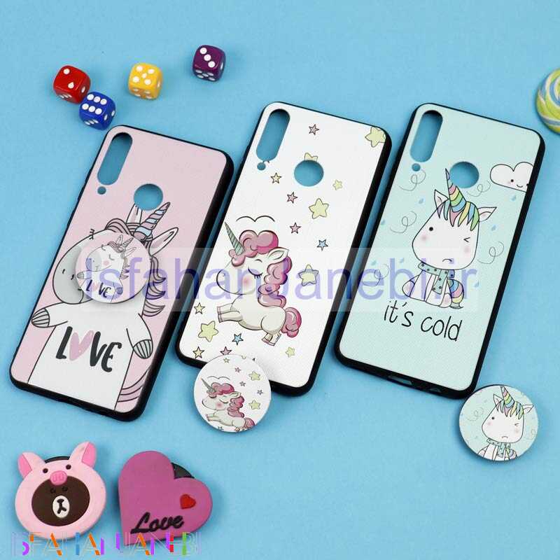 اصفهان جانبی-قاب فانتزی برجسته + پاپ سوکت طرح یونیکورن هواوی Y6p سری D