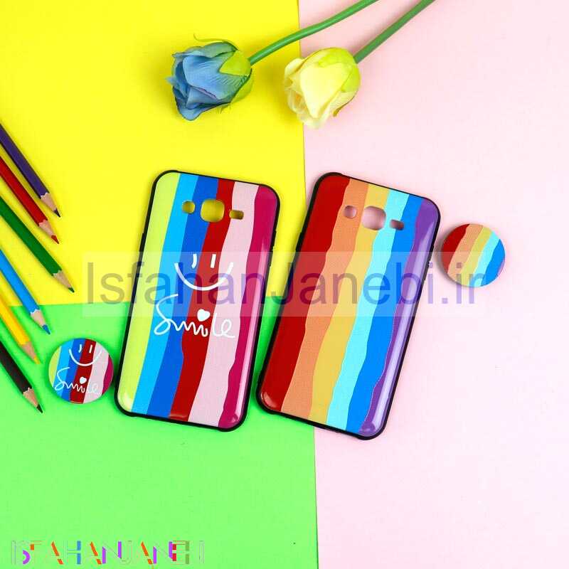 اصفهان جانبی-قاب فانتزی برجسته + پاپ سوکت طرح رنگین کمان سامسونگ J7 سری D