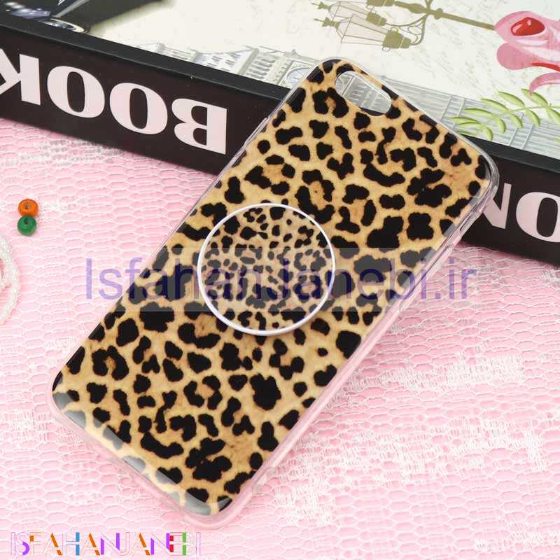 اصفهان جانبی-قاب سوپر IMD دور شفاف پاپ سوکت دار iPhone 6/6s پلنگی