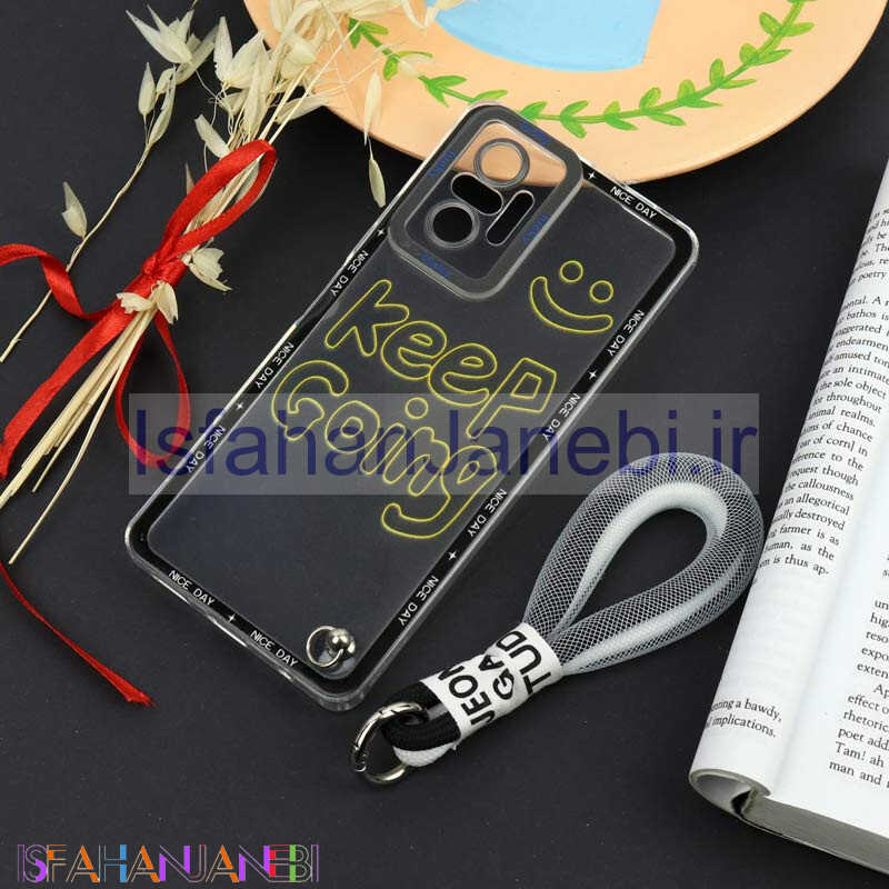 اصفهان جانبی-قاب طرحدار Keep Going محافظ لنزدار + بند آویز لنیارد Xiaomi Redmi Note 10 Pro