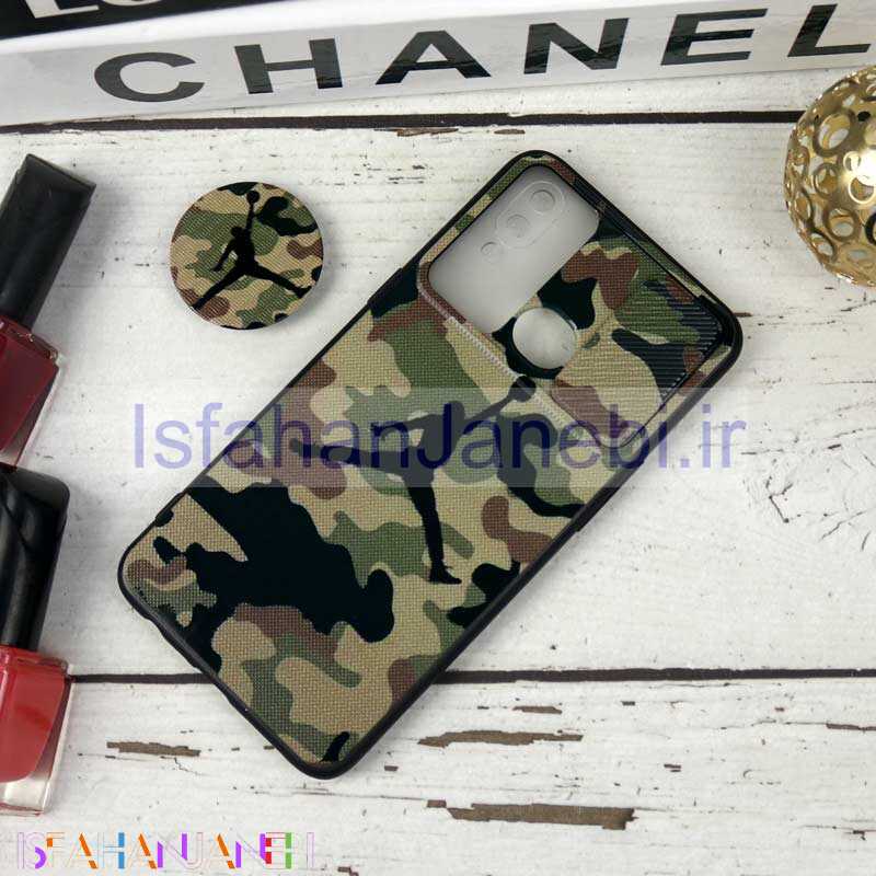 اصفهان جانبی-قاب طرحدار محافظ لنزدار کشویی + پاپ سوکت طرح ارتشی سامسونگ A10s سری B
