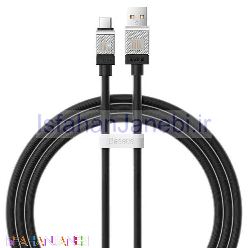 اصفهان جانبی-کابل تایپ سی فست شارژ Baseus CoolPlay Series CAKW00060 Type-C 100W 1m
