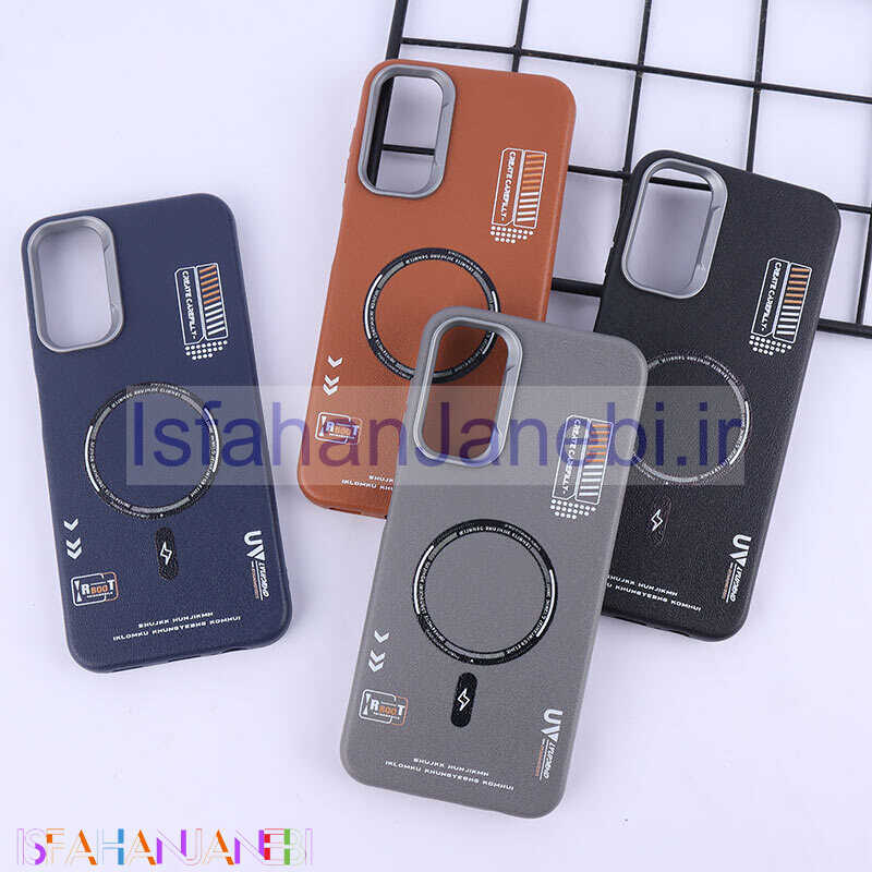 اصفهان جانبی-قاب چرمی ژله ای Leather سامسونگ Galaxy A14 4G / A14 5G طرح مگ سیف