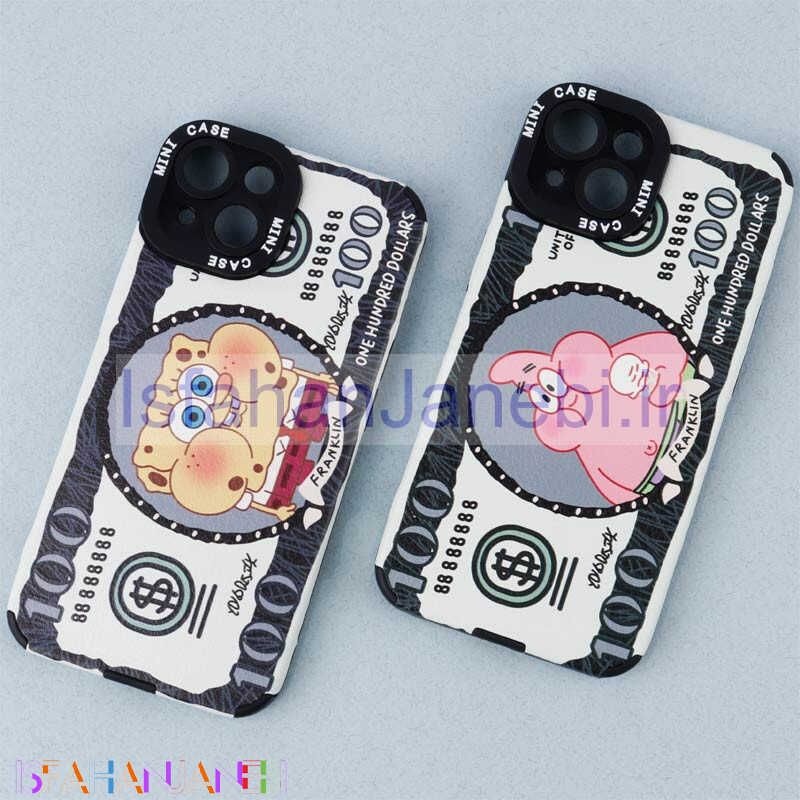 اصفهان جانبی-قاب ژله ای طرح باب اسفنجی محافظ لنزدار iPhone 13