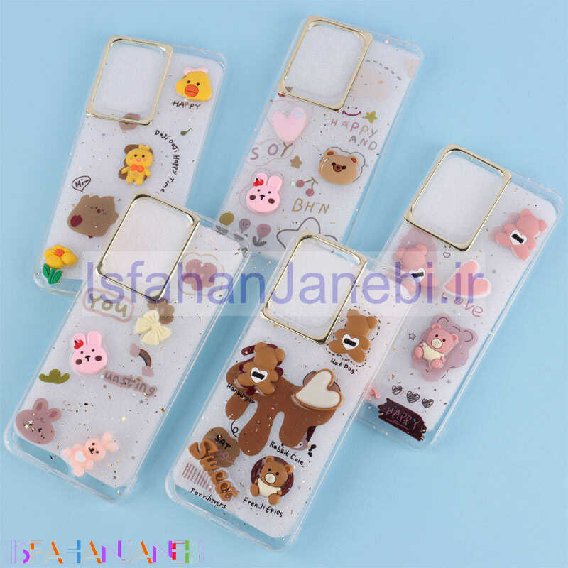 اصفهان جانبی-قاب ژله ای شفاف عروسک برجسته Xiaomi Redmi 13C / Poco C65