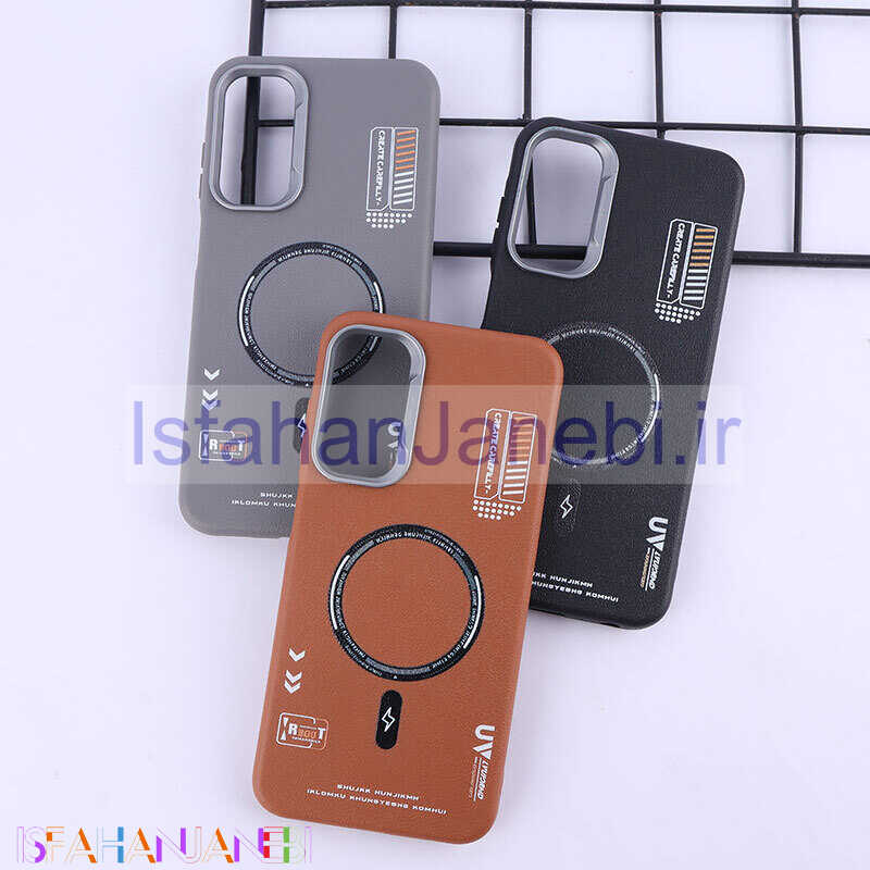 اصفهان جانبی-قاب چرمی ژله ای Leather سامسونگ Galaxy A25 طرح مگ سیف