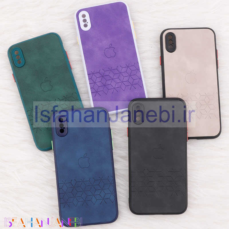 اصفهان جانبی-قاب چرمی طرحدار Smartphone محافظ لنزدار iPhone X / XS