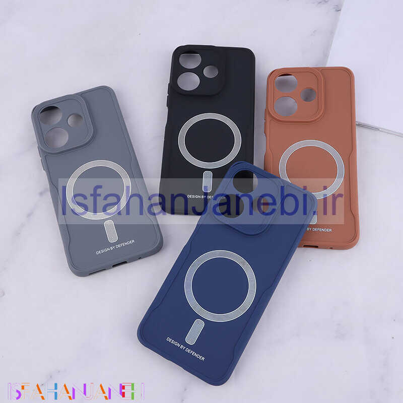 اصفهان جانبی-قاب ژله ای Design By Defender شیائومی Redmi 13 4G / Redmi 13 5G طرح مگ سیف محافظ لنزدار