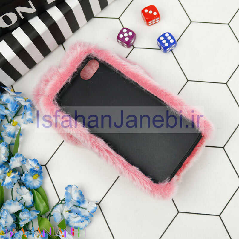 اصفهان جانبی-قاب پشمالو خرگوشی iPhone 6/6s صورتی