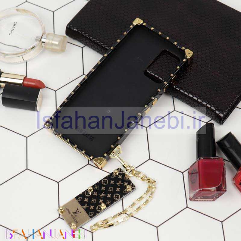 اصفهان جانبی-قاب فانتزی صندوقی LV مشکی طلایی + آویز دستی Samsung A52