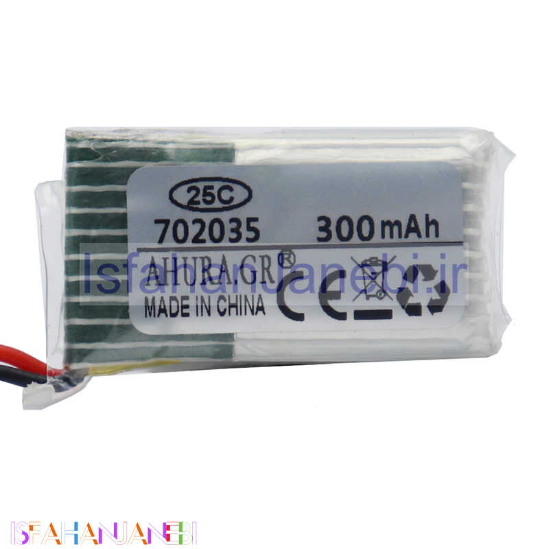 اصفهان جانبی-باتری لیتیوم 300mAh 40*11*7mm 702035