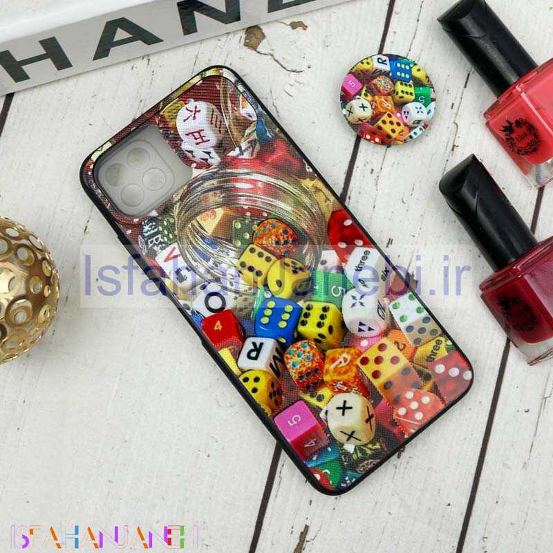 اصفهان جانبی-قاب طرحدار محافظ لنزدار کشویی + پاپ سوکت طرح تاس سامسونگ A22 5G سری B