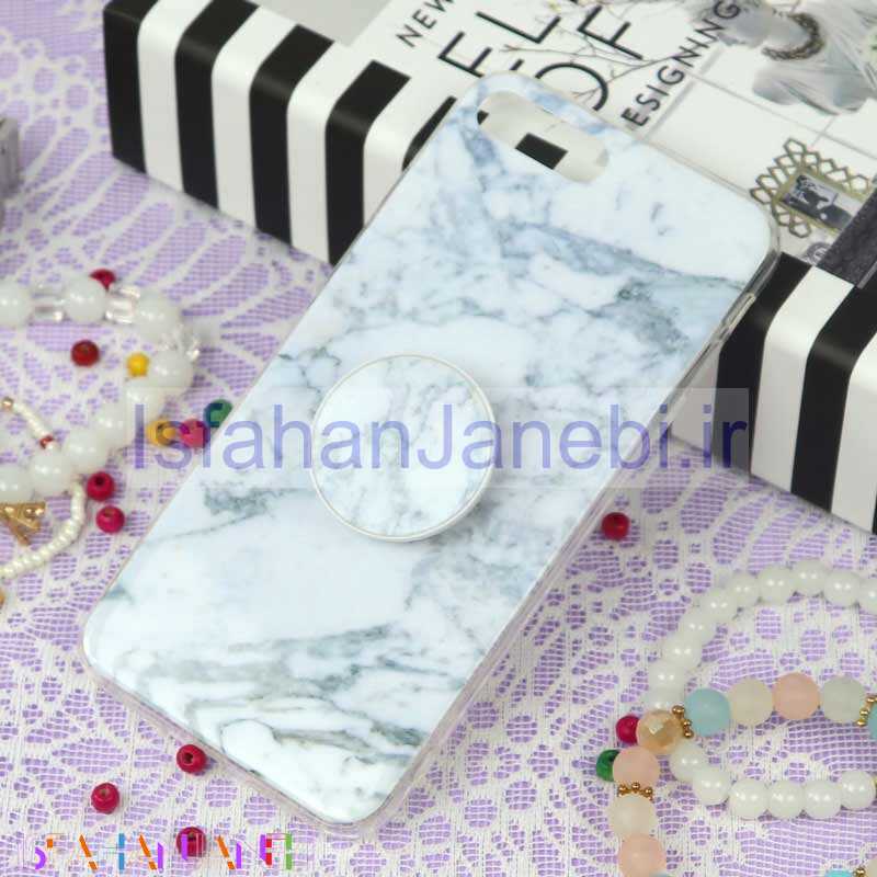 اصفهان جانبی-قاب سوپر IMD دور شفاف پاپ سوکت دار iPhone 7 Plus / 8 Plus سنگی
