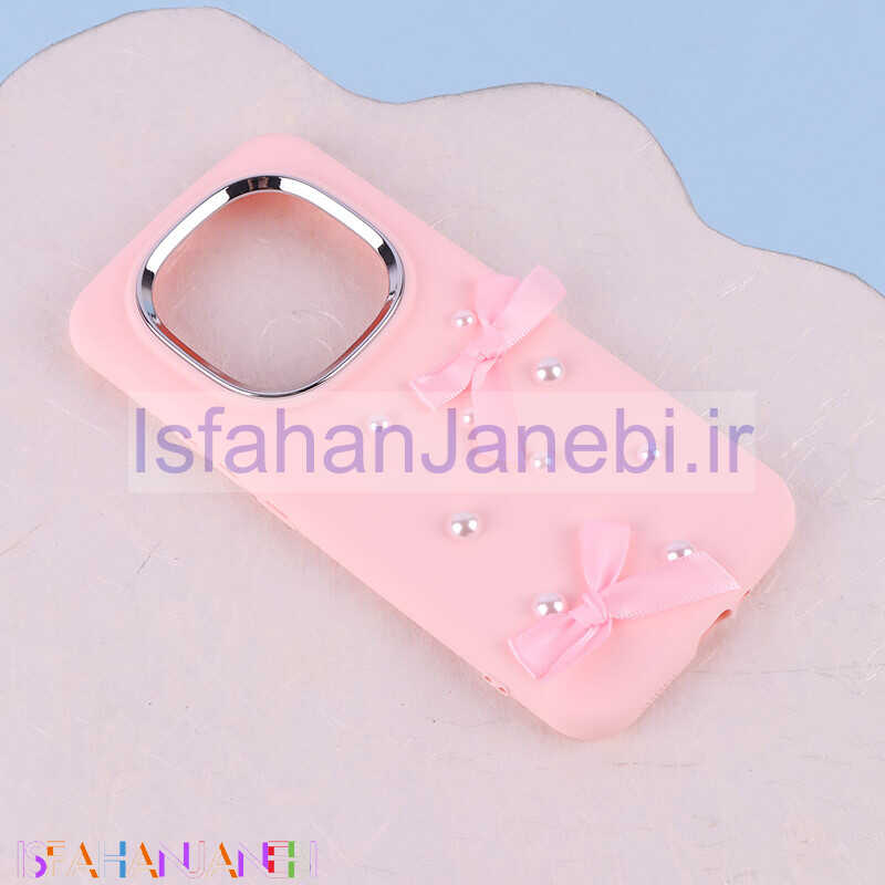 اصفهان جانبی-قاب سیلیکونی شیائومی Redmi Note 14 Pro Plus 5G پاپیونی مرواریدی دور محافظ متال