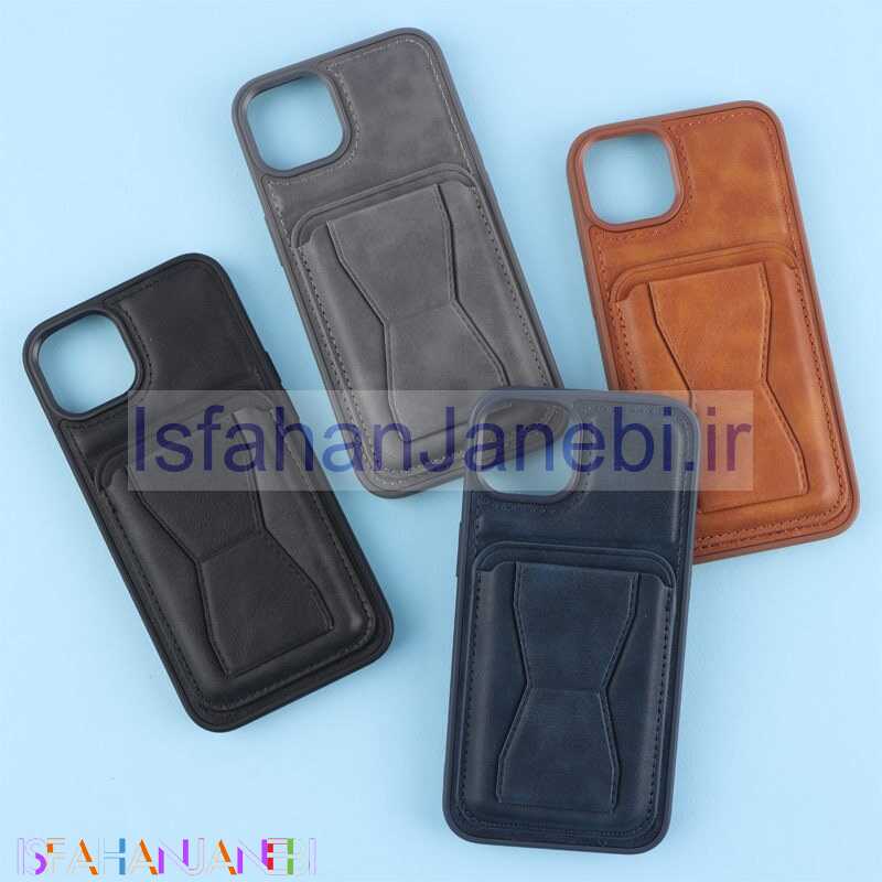 اصفهان جانبی-قاب PC چرمی جاکارتی هولدردار iPhone 13
