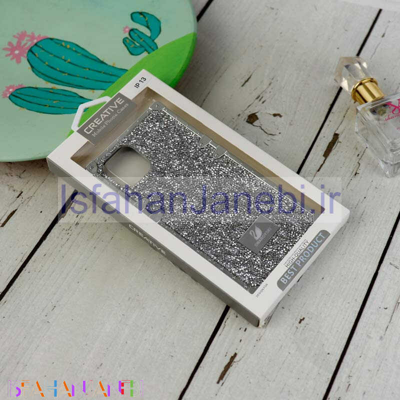 اصفهان جانبی-قاب شاینی Swarovski صندوقی iPhone 13