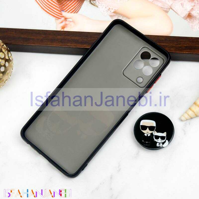 اصفهان جانبی-قاب PC محافظ لنز دار طرح Boss Cat + پاپ سوکت Samsung Galaxy A22 4G