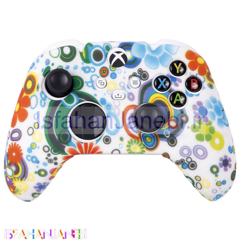 اصفهان جانبی-روکش دسته بازی Xbox X/S طرح گل رنگی زمینه سفید