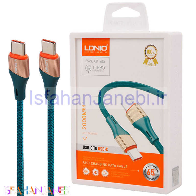 اصفهان جانبی-کابل تبدیل فست شارژ Ldnio LC632C Type-C to Type-C PD 65W 2m