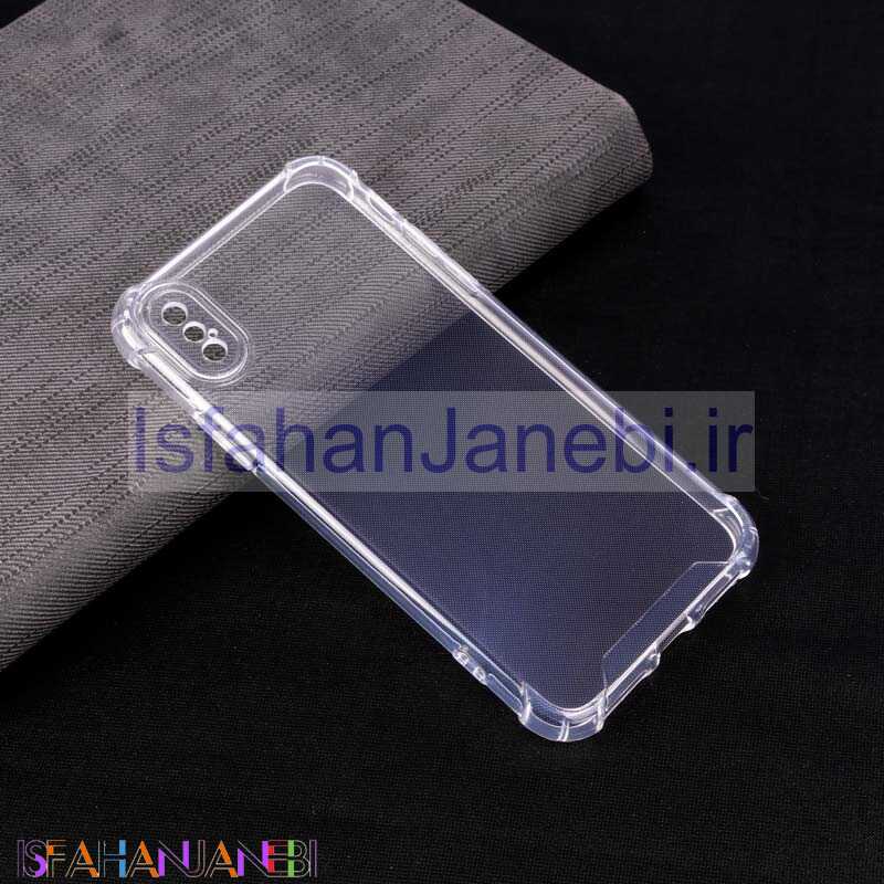 اصفهان جانبی-قاب ژله ای ضربه گیر بی رنگ محافظ لنزدار iPhone X/XS