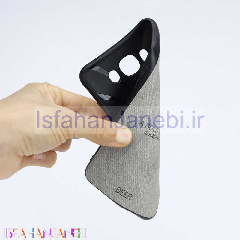 اصفهان جانبی-قاب چرمی طرح گوزن Samsung J7 2016 طوسی