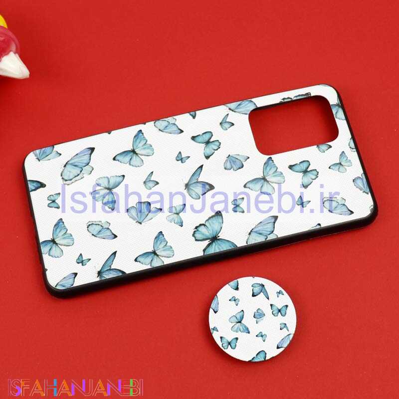 اصفهان جانبی-قاب فانتزی برجسته + پاپ سوکت طرح پروانه سامسونگ A52 سری D