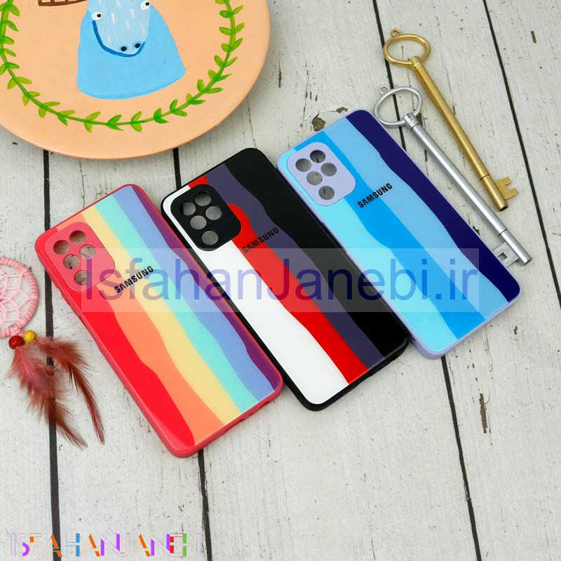 اصفهان جانبی-قاب محافظ لنزدار پشت گلسی آبرنگی Samsung Galaxy A22 4G