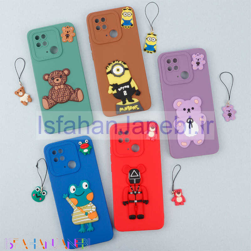 اصفهان جانبی-قاب عروسکی برجسته محافظ لنزدار Xiaomi Redmi 10C + آویز