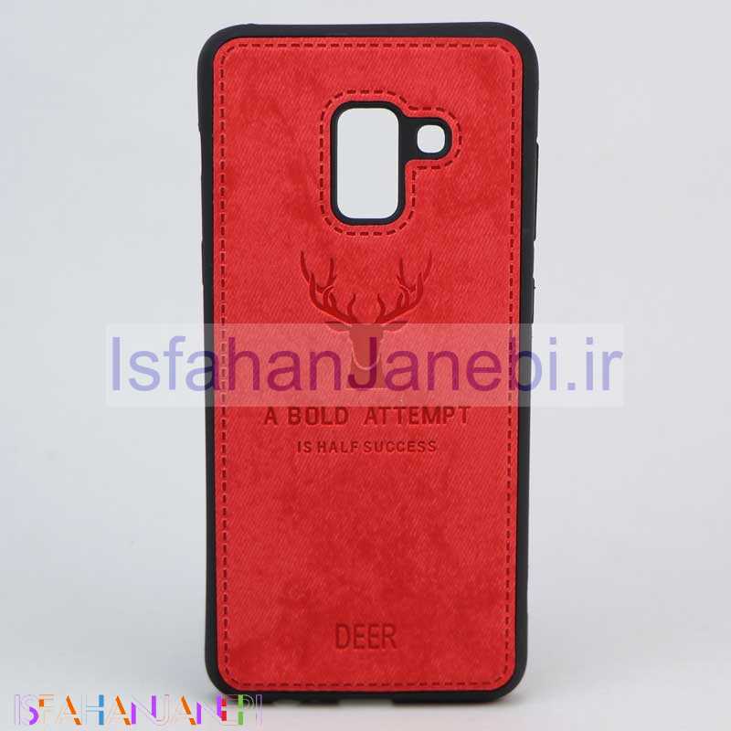 اصفهان جانبی-قاب چرمی طرح گوزن Samsung A8 2018 قرمز