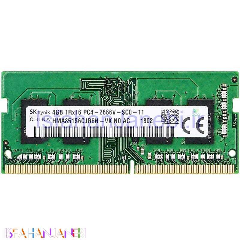 اصفهان جانبی-رم لپ تاپ هاینیکس Hynix DDR4 4GB 2666MHz CL19