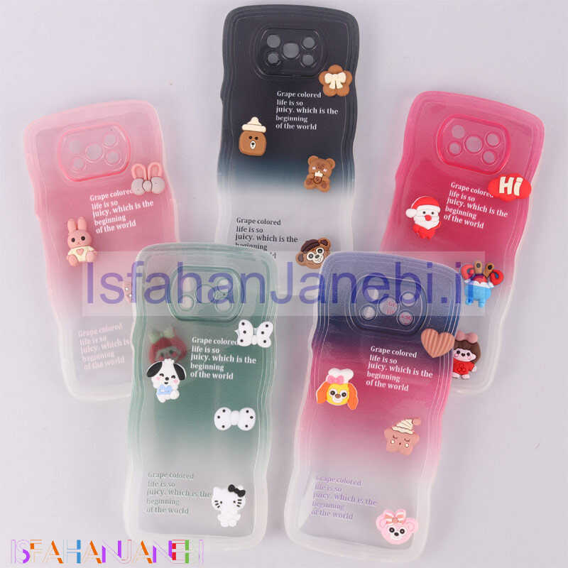 اصفهان جانبی-قاب عروسکی برجسته دو رنگ محافظ لنزدار Xiaomi Poco X3 / X3 Pro