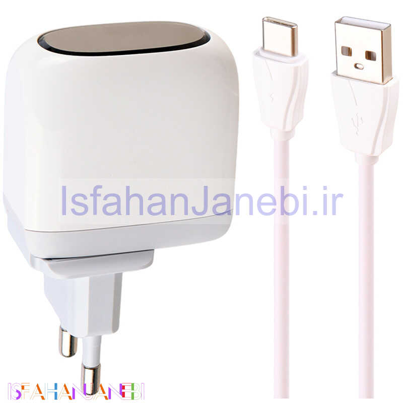 اصفهان جانبی-شارژر دیواری فست شارژ Ldnio A2522C 2Port 4.5A QC3.0 PD 30W + کابل تایپ سی