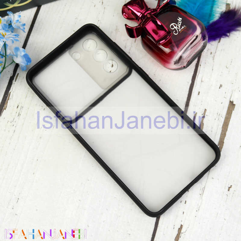 اصفهان جانبی-قاب طرحدار محافظ لنزدار کشویی + پاپ سوکت طرح سنگی مشکی سامسونگ Samsung Galaxy S21 FE 5G سری C