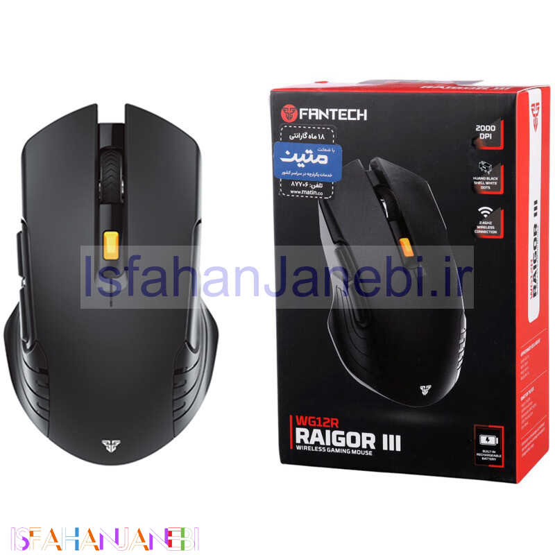 اصفهان جانبی-موس بی سیم گیمینگ فنتک Raigor III WG12R