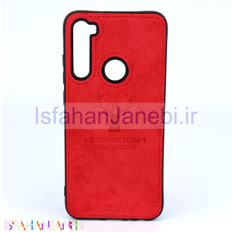 اصفهان جانبی-قاب چرمی طرح گوزن Xiaomi Redmi Note 8 قرمز