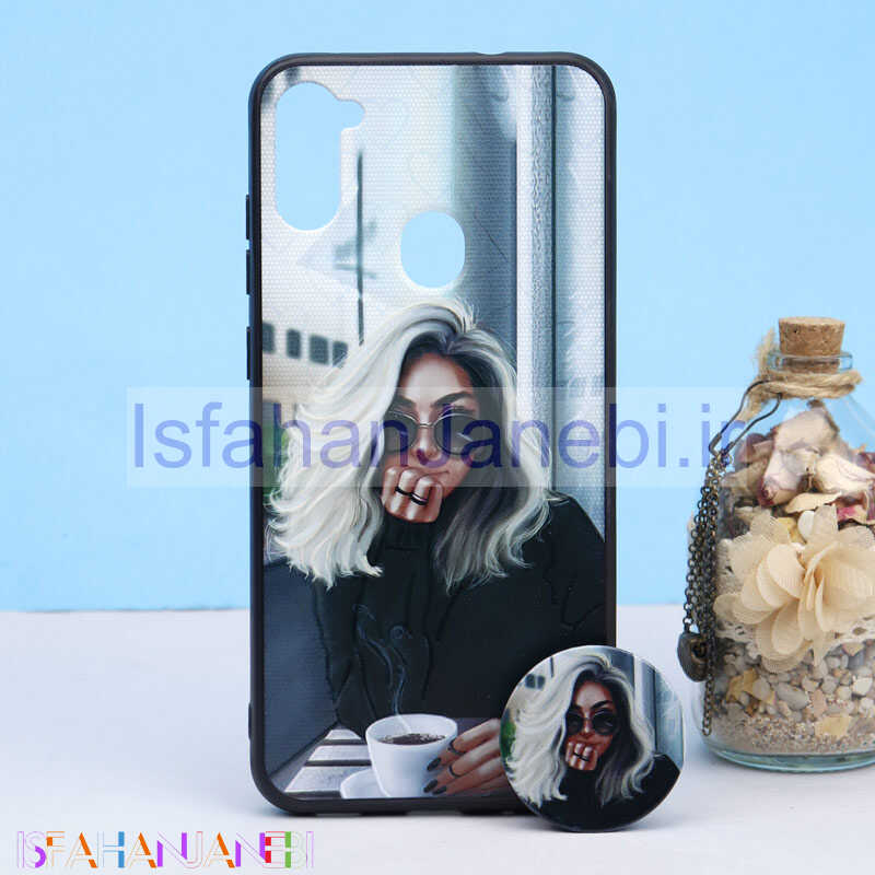 اصفهان جانبی-قاب طرحدار + پاپ سوکت Samsung A11 کد3 سری B