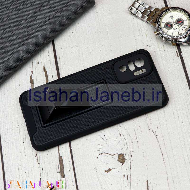 اصفهان جانبی-قاب محافظ لنزدار ضد ضربه هولدر کشویی مگنتی Xiaomi Redmi Note 10 مشکی