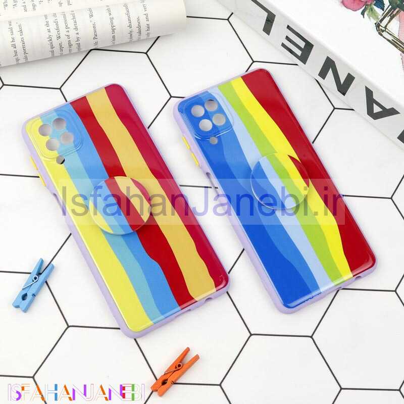 اصفهان جانبی-قاب محافظ لنزدار رنگین کمانی پاپ سوکت دار سامسونگ A12