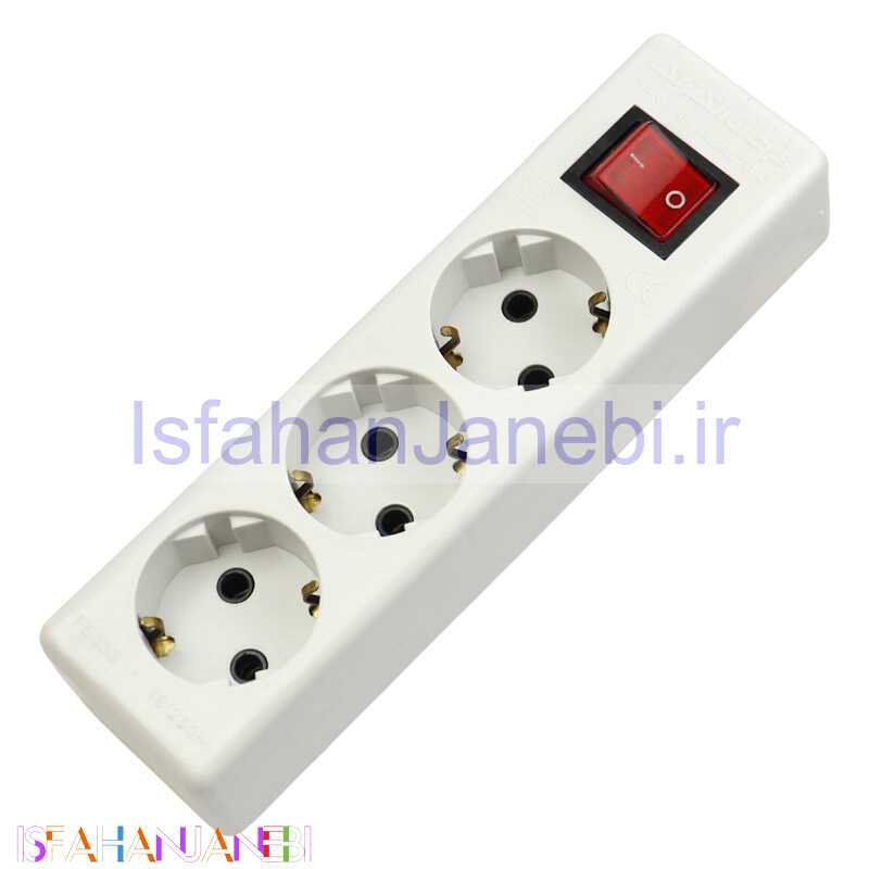 اصفهان جانبی-چند راهی 3 خانه برق بدون سیم ارت دار فرحان الکتریک Farhan Electric FE333
