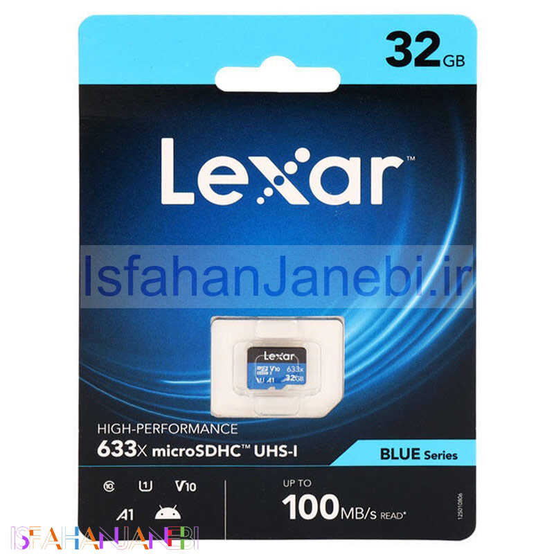 اصفهان جانبی-رم میکرو 32 گیگ لکسار Lexar Blue Series 633X A1 V10 U1 C10 100MB/s