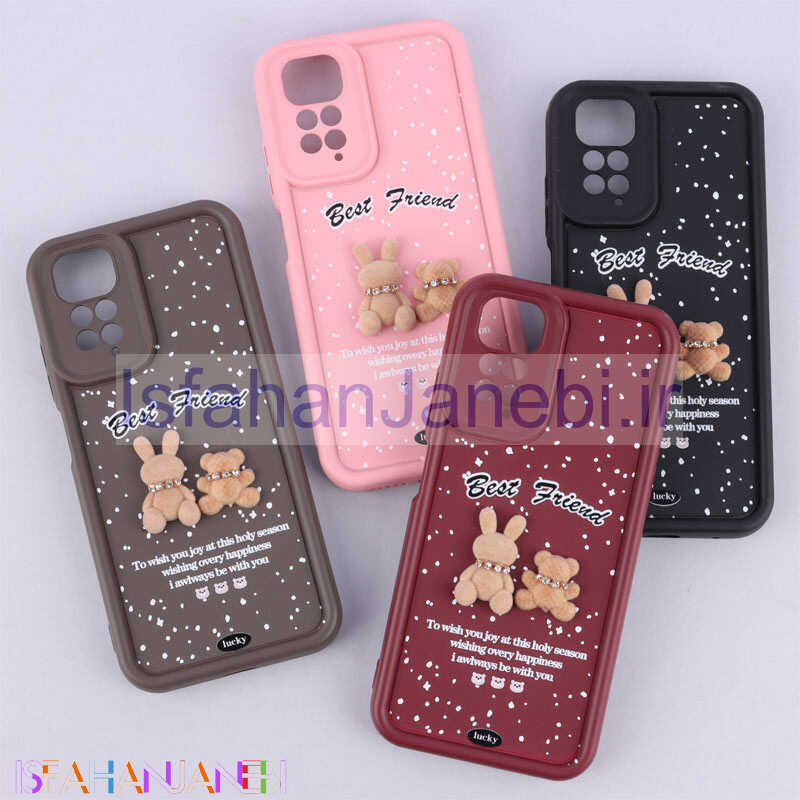 اصفهان جانبی-قاب سولید کیس عروسکی پشمالو محافظ لنزدار Xiaomi Redmi Note 11 / 11S سری M