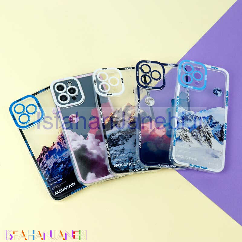 اصفهان جانبی-قاب ژله ای شفاف طرح کوهستان محافظ لنزدار iPhone 12 Pro Max