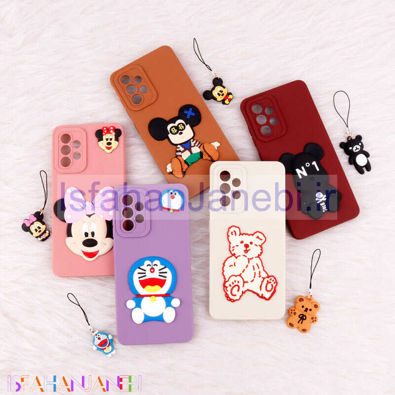 اصفهان جانبی-قاب عروسکی برجسته محافظ لنزدار Samsung Galaxy A52 / A52s + آویز