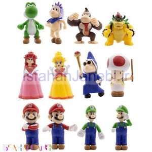 اصفهان جانبی-اکشن فیگور طرح سوپر ماریو کد 1018 بسته 12 عددی