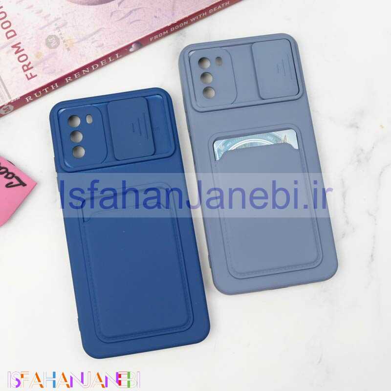 اصفهان جانبی-قاب سیلیکونی محافظ لنزکشویی جاکارتی دار Xiaomi Poco M3 دارک